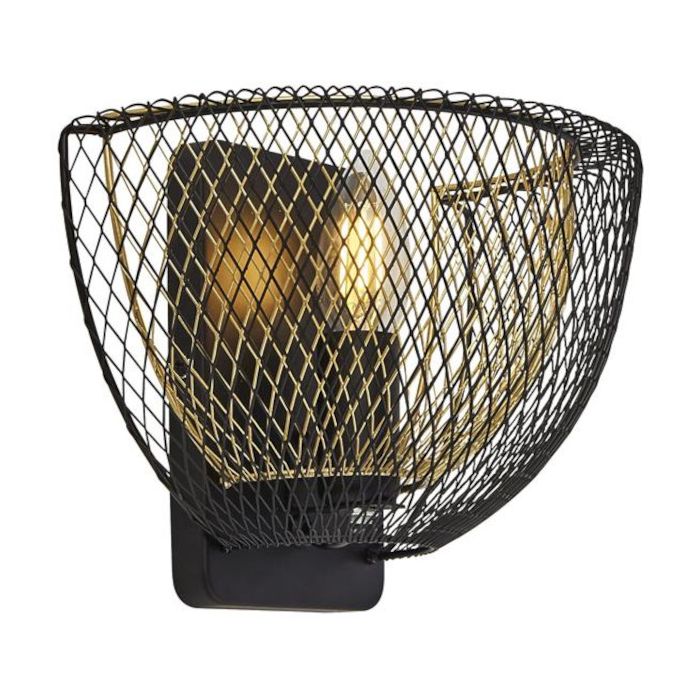 Searchlight Honeycomb 6842BGO zwart met goudkleurige wandlamp