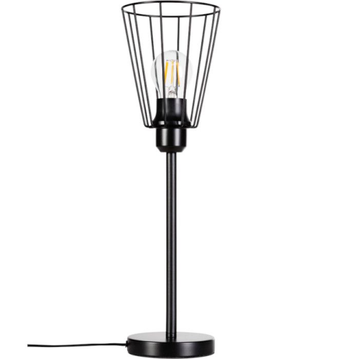 Britop Swan 72430104 zwarte tafellamp met metaaldraad kap