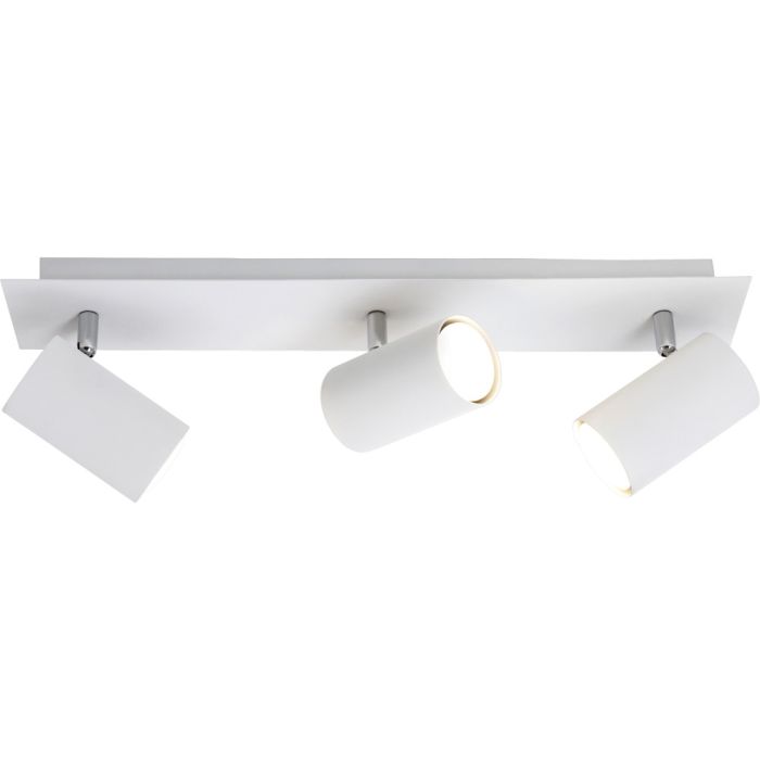Trio Marley 802400301 witte spot met rechthoekige plafondplaat en drie cilindervormig spotjes met GU10 lamp