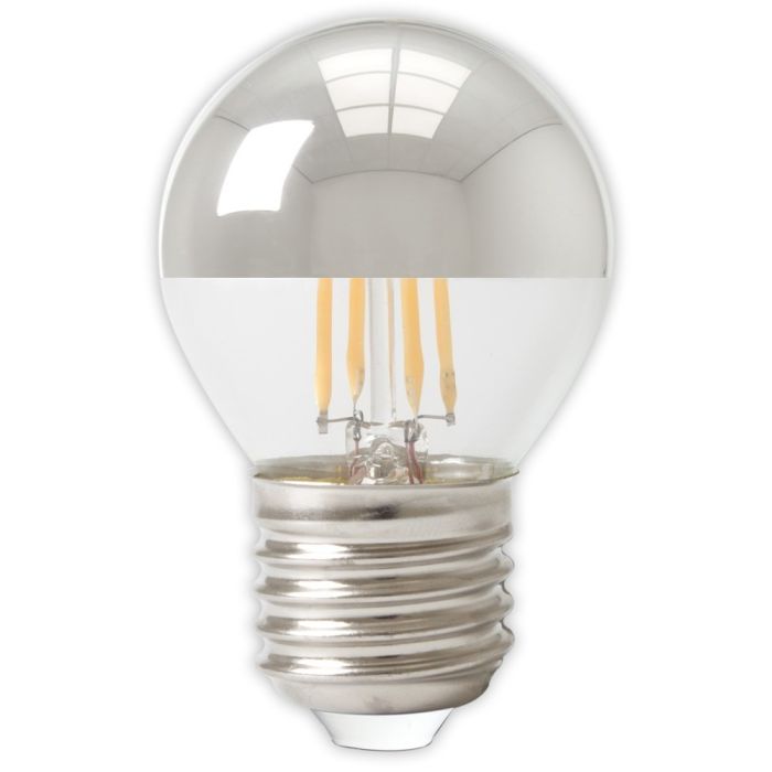 1101001100 8712879153542 Calex Kopspiegel P45 Chrome Straight filament 220-240V 3.5W 250lm 2700K E27 Dimbaar met LED dimmer