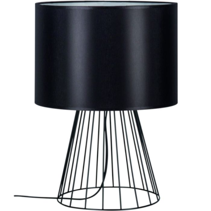 Britop Swan 89249104 zwarte tafellamp van metaaldraad en textiel