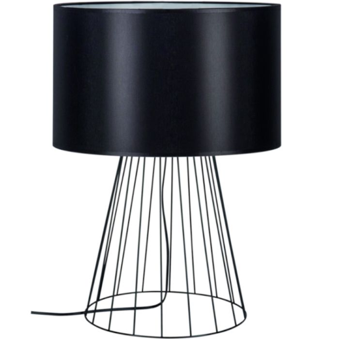 Britop Swan 89349104 zwarte tafellamp van metaaldraad en textiel