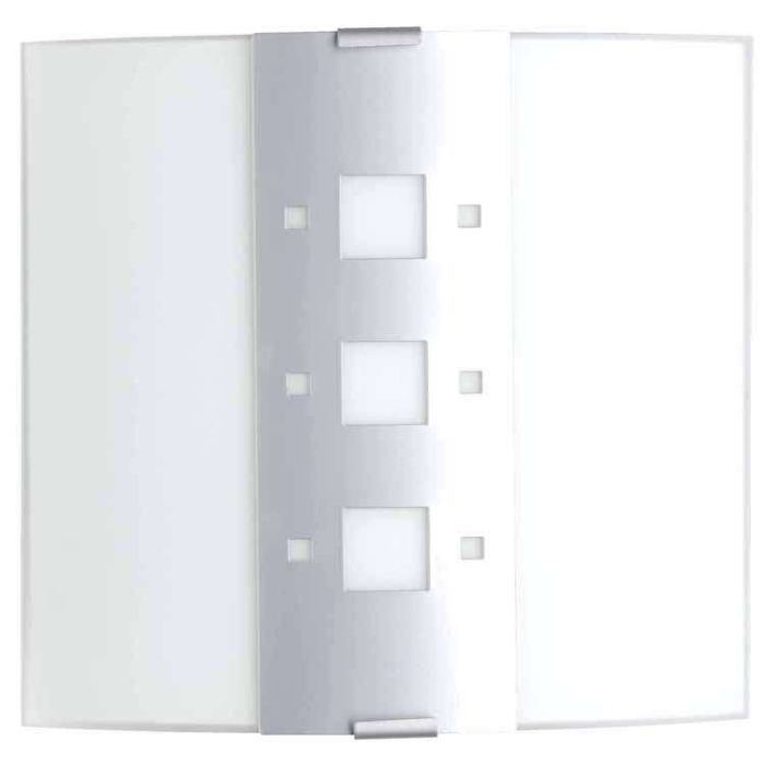 Brilliant Panama 90235/11 staalkleurige wandlamp met halfrond mat glazen kap