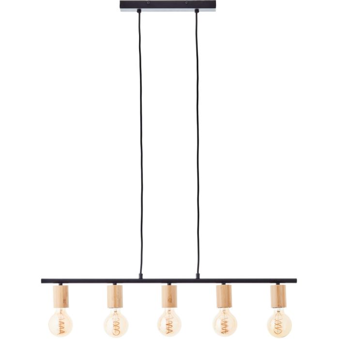 Brilliant Kerry 99713/76 mat zwarte hanglamp met bamboe
