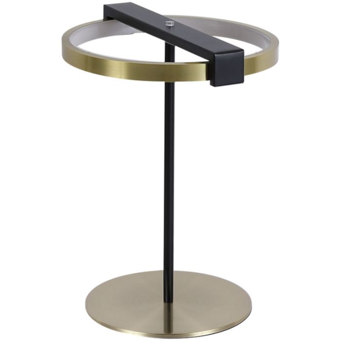 Searchlight Aerial EU 62331GO tafellamp van 35cm hoog in zwart met goudkleur en cirkelvormig kap met LED ring