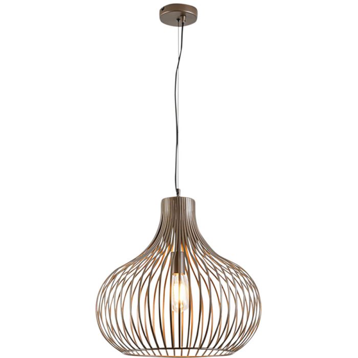 Freelight Aglio brons-goud kleurige hanglamp van 48cm in diameter met open kap van metalen draden