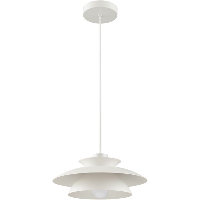 Brilliant Appia witte hanglamp met een diameter van 30,5 cm van drie schaalvormige metalen ringen boven elkaar