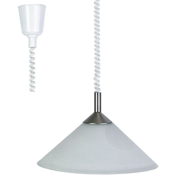 Brilliant Ariana 73578/13 hanglamp met albast glazen piramide vormig glas en trekveer