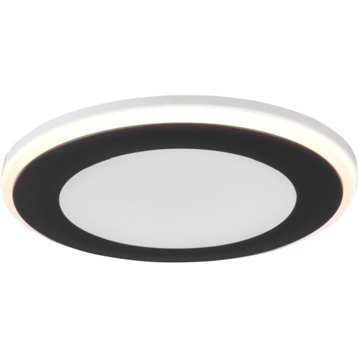 Trio Aura 652310132 zwarte inbouwspot met LED paneeltje en brandende LED rand