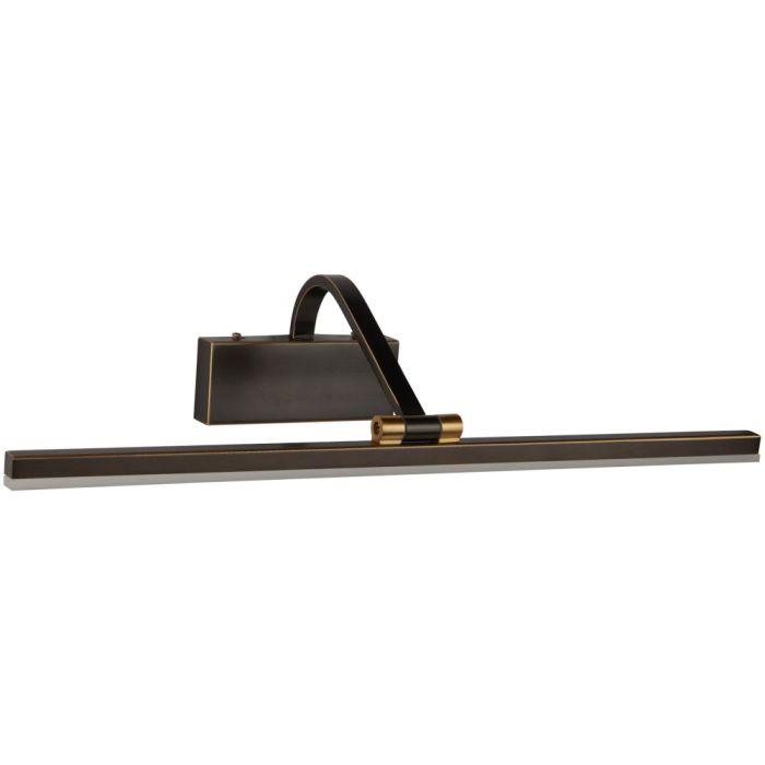 Searchlight Bilbao 5551-51BG geborsteld zwart gouden schilderijlamp met dunne balk met LED strip daaronder