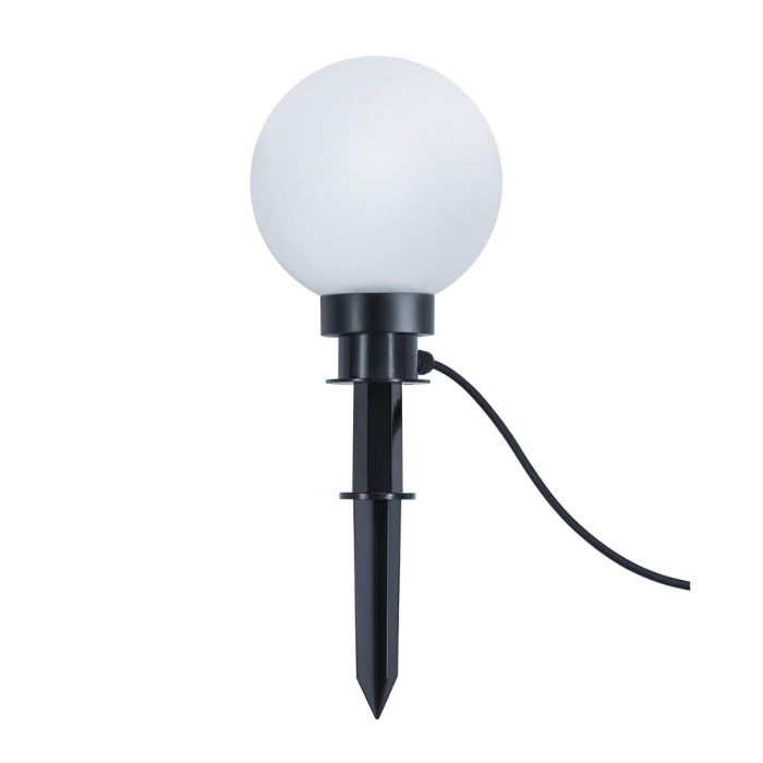 Trio Bolo R57042001 wit bolvormige terraslamp van 20cm met zwarte grondspies en snoer