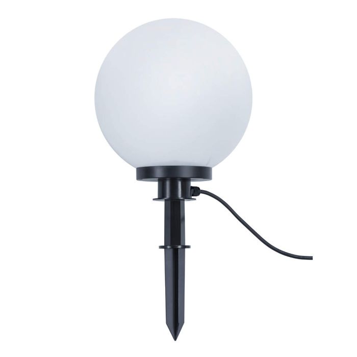 Trio Bolo R57043001 wit bolvormige terraslamp met zwarte grondspies en snoer