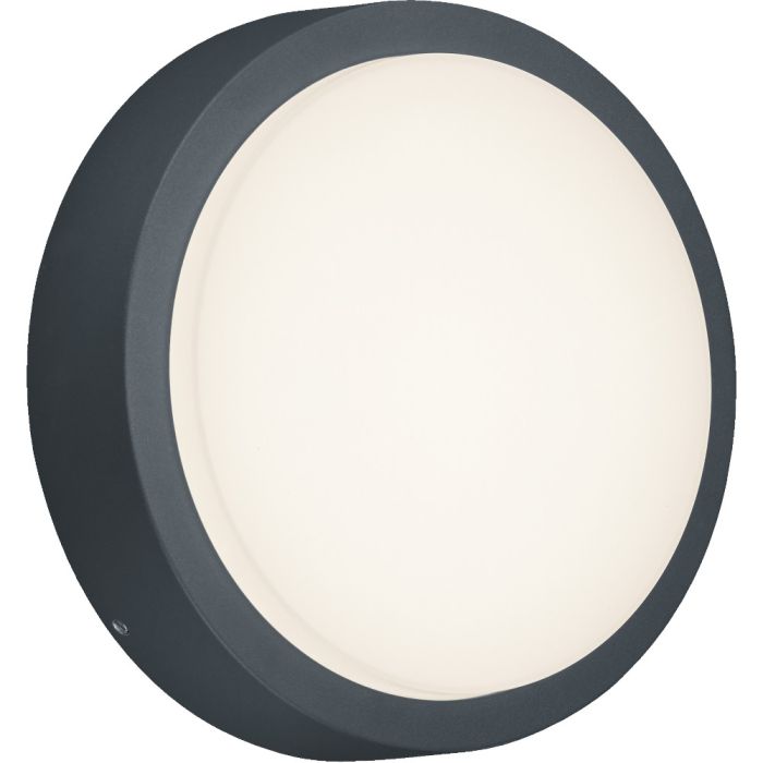 Trio Breg 227260142 antraciet grijze schijfvormige wandlamp voor buiten