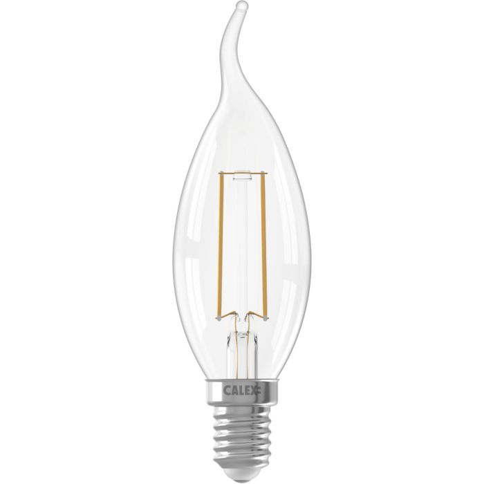 1101005600 8712879153276 Calex Tip-Kaars BXS35 Helder Straight filament 220-240V 3.5W 250lm 2700K E14 Dimbaar met LED dimmer