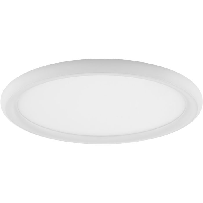 Brilliant Carloz eenvoudige witte platte plafonniere van 30 cm in diameter en 3,5 cm hoog