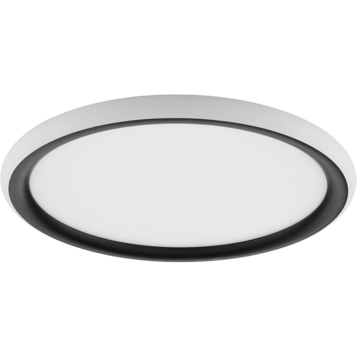 Brilliant Carloz eenvoudige zwarte platte plafonniere van 30 cm in diameter en 3,5 cm hoog