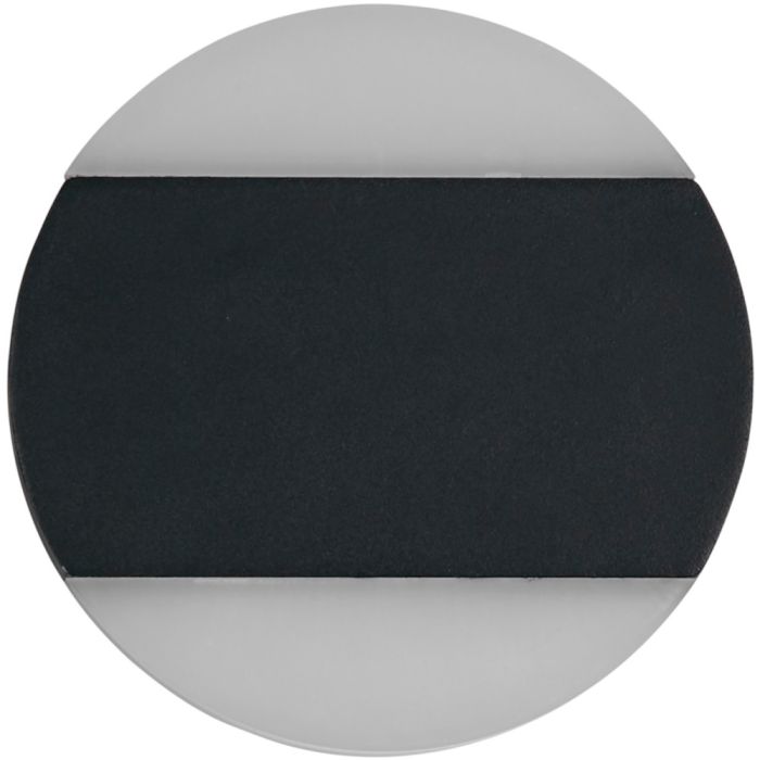 Searchlight Cavern 36130BK zwarte schijfvormige wandlamp met lichtgevend deel aan de onder en bovenzijde van de schijf