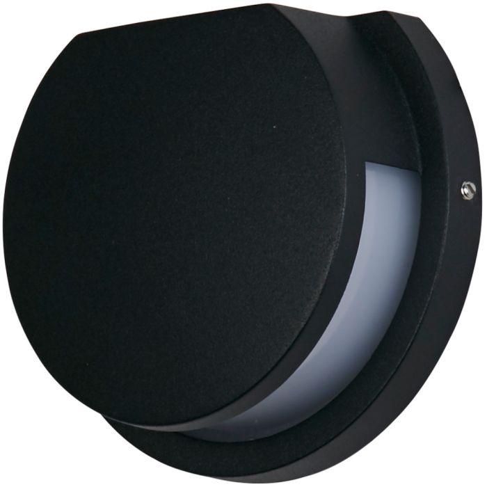 Searchlight Chiswick 36110BK zwarte buitenlamp met halfronde kunststof liichtopening naar beneden