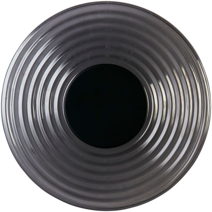 Searchlight Cleo 32210SM schijfvormige wandlamp met zwart binnenstuk en geribbeld rookglazen schijf