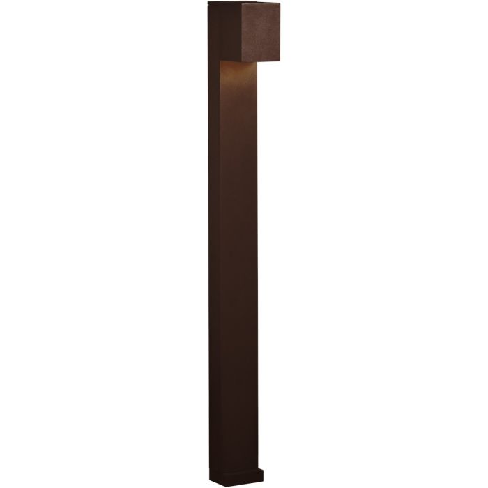 Konstsmide Cremona roestbruine aluminium tuinpaal van 100 cm hoog met vierkant kapje met neerwaardse van 0-90 graden instelbare lichtbundel