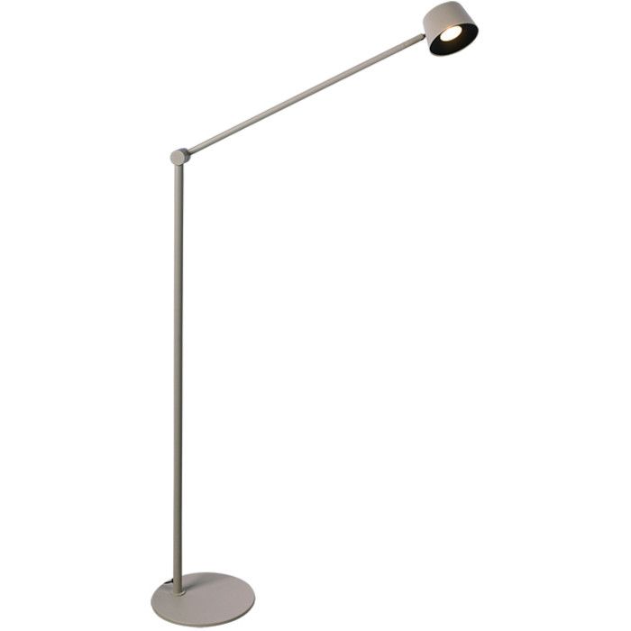 Freelight Cugino creme kleurige vloerlamp van 150cm hoog met scharnierende arm en spot met geintegreerde LED en touchdimmer