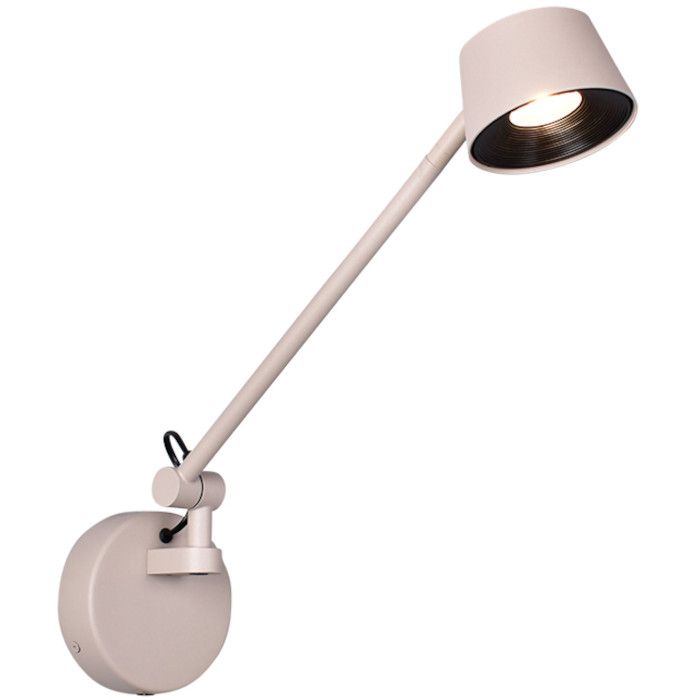 Freelight Cugino creme kleurige wandspot met een scharnierende arm met een uitval van 55cm en spot met geintegreerde LED en touchdimmer