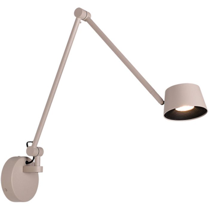 Freelight Cugino creme kleurige wandspot met een scharnierende arm met een uitval van 98cm en spot met geintegreerde LED en touchdimmer