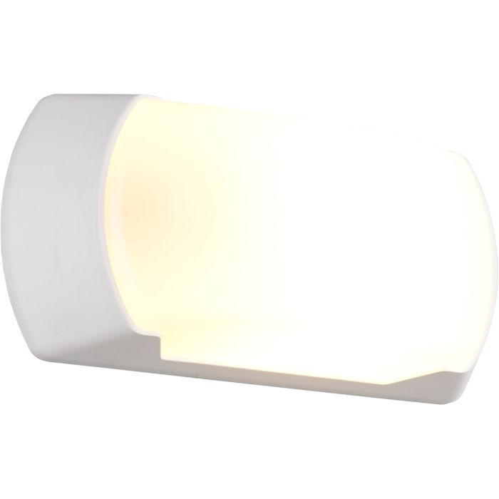 Reality Cumana witte voordelige 26 cm brede wandlamp voor buiten van kunststof met een wit kunststof venster naar voren