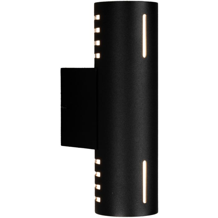 Konstsmide Cuneo zwarte wandlamp voor buiten van 25 cm hoog met up en down licht