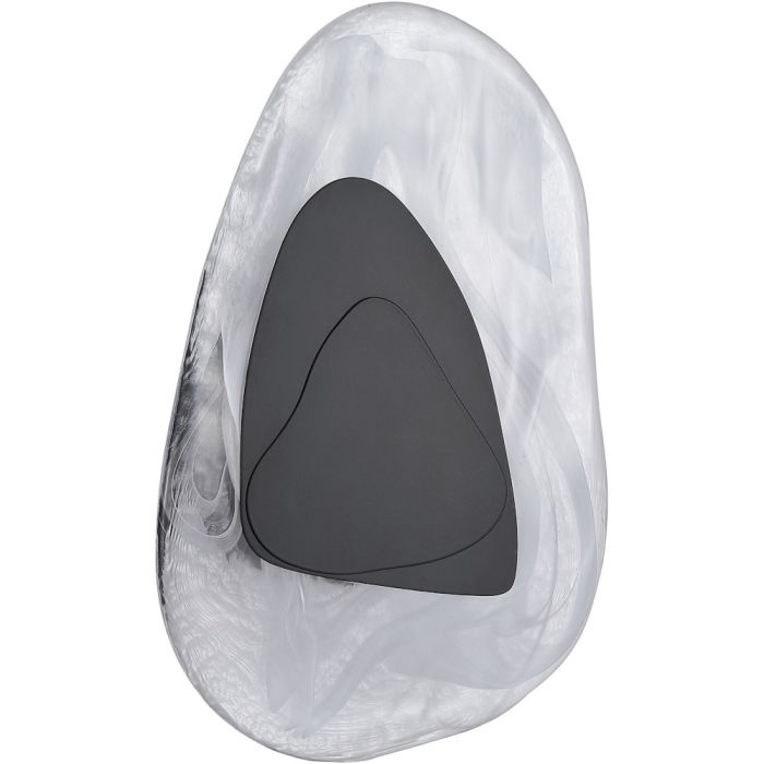 Searchlight Destiny 32983BK zwarte wandlamp met helder glas in de vorm van een platte steen