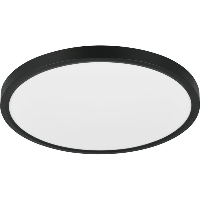 Reality Draco zwarte ronde plafonnière van 40 cm in diameter met een hoogte van 2,6 cm van kunststof met geïntegreerde LED