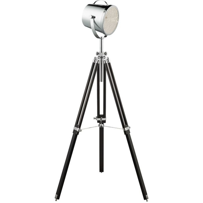 Searchlight Studio EU3013 chromen tripod met zwart houten poten