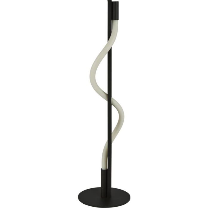 Searchlight Serpent EU212BK zwarte tafellamp met opalen buis eromheen gedraaid