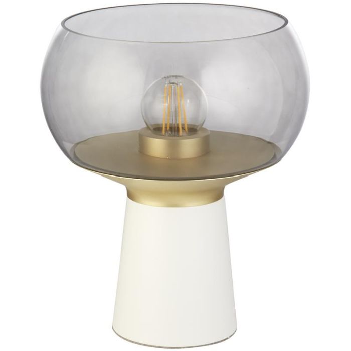 Searchlight Goblet EU60241 wit met gouden tafellamp en transparante schaal als kap