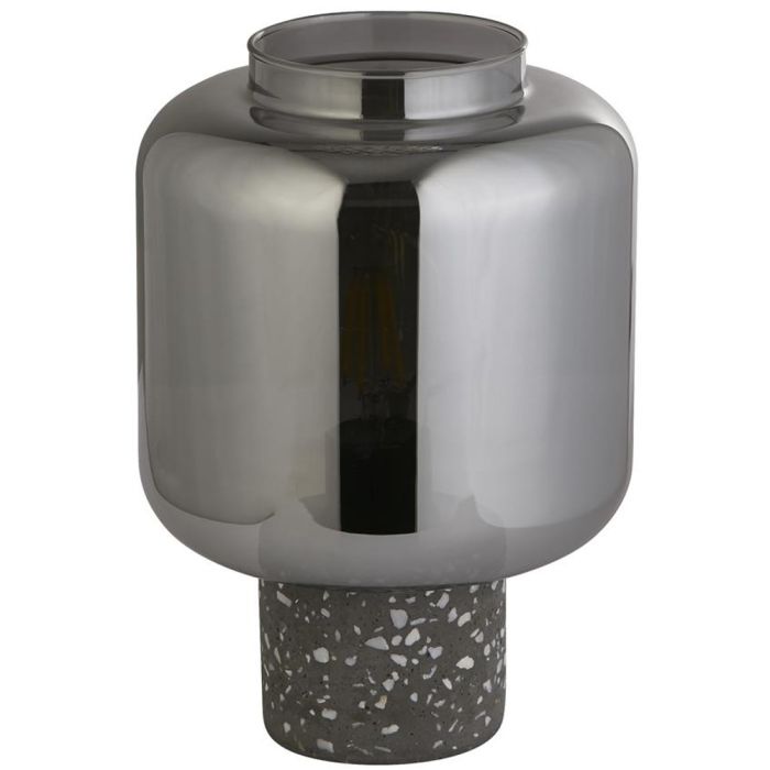 Searchlight Vessel EU60245SM tafellamp met terrazo voet en kap van rookglas