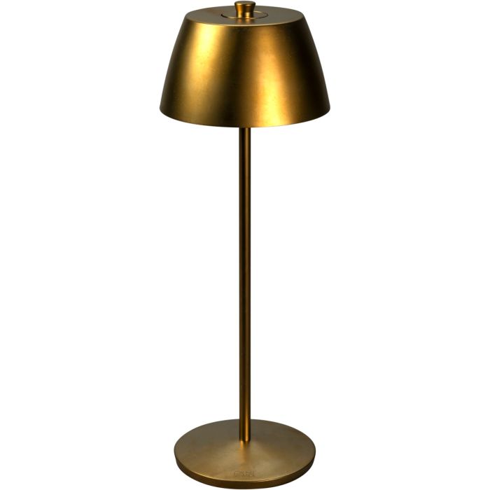 Konstsmide Eze mat goud kleurige draadloze tafellamp voor buiten van 32 cm hoog 