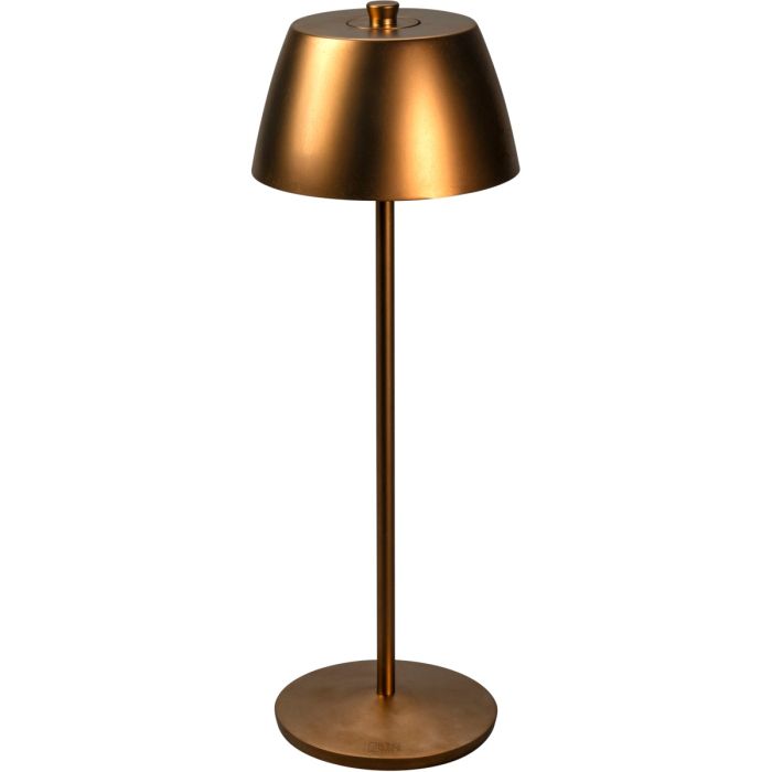 Konstsmide Eze mat koper kleurige draadloze tafellamp voor buiten van 32 cm hoog
