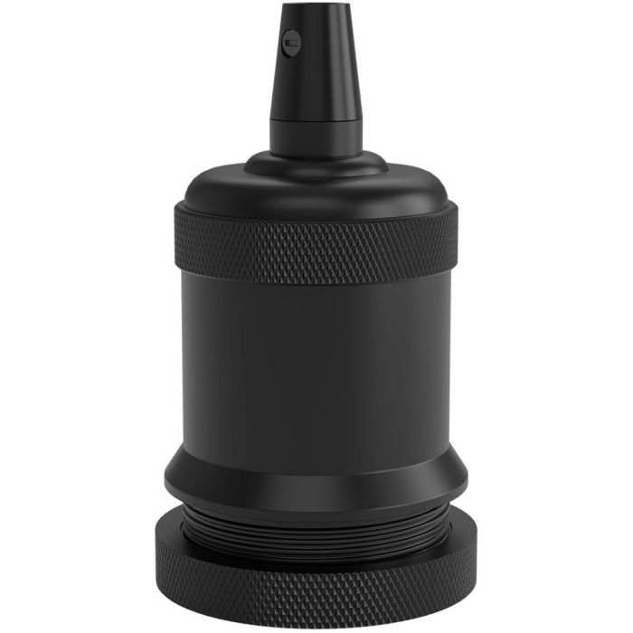 940460 Calex lamphouder E27 aluminium model piek M-003 mat zwart, max.250V-60W