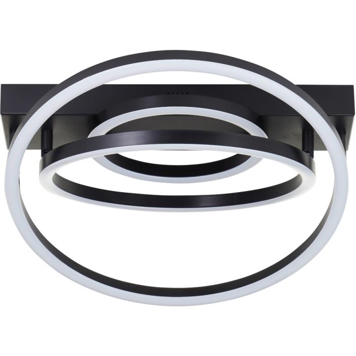 Brilliant Pedley G80750/06 zwarte plafonniere met drie ringen