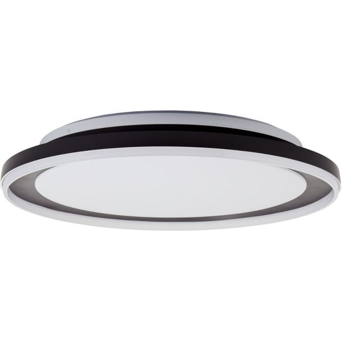 Brilliant Pederson G99519/06 zwarte plafonniere met lichtgevende rand