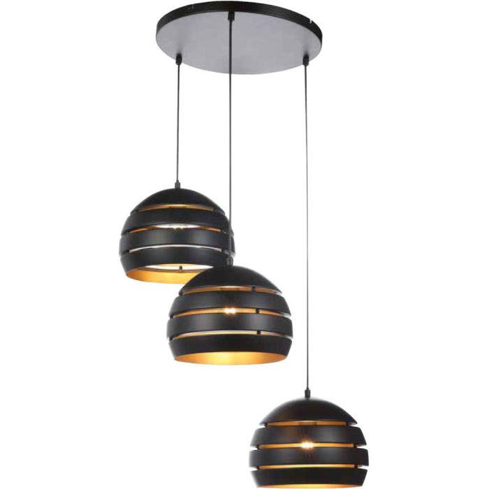 Freelight Djarin H0633z zwart met goudkleurige hanglamp