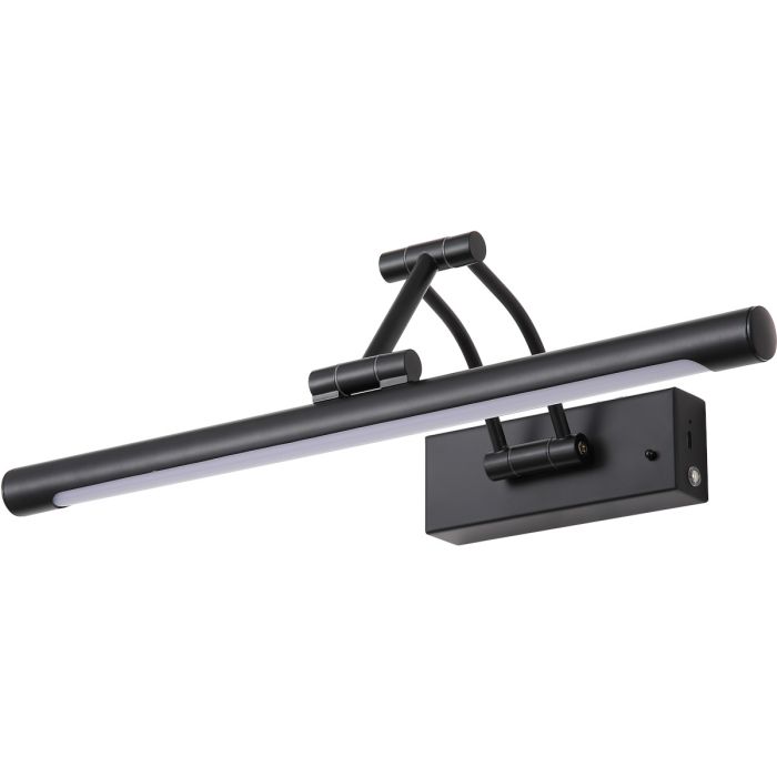 Searchlight Herron 96510-45BK zwarte oplaadbare schilderijlamp met instelbare lichtkleur en scharnierende arm