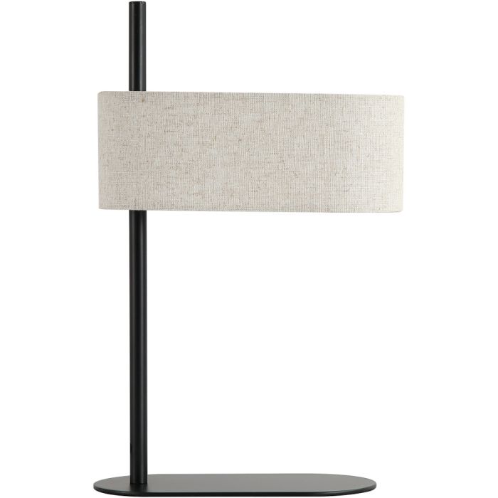 Searchlight Hessian EU30501BK zwarte tafellamp met dunne ovale kap van linnen