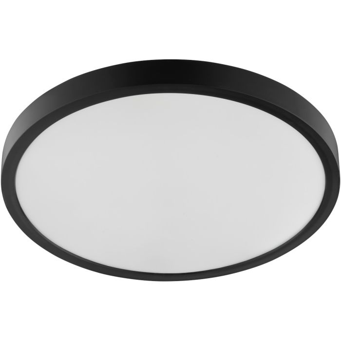 Brilliant Jade zwarte plafonnière voor de badkamer met een diameter van 37,5 cm en een hoogte van 3,1 cm