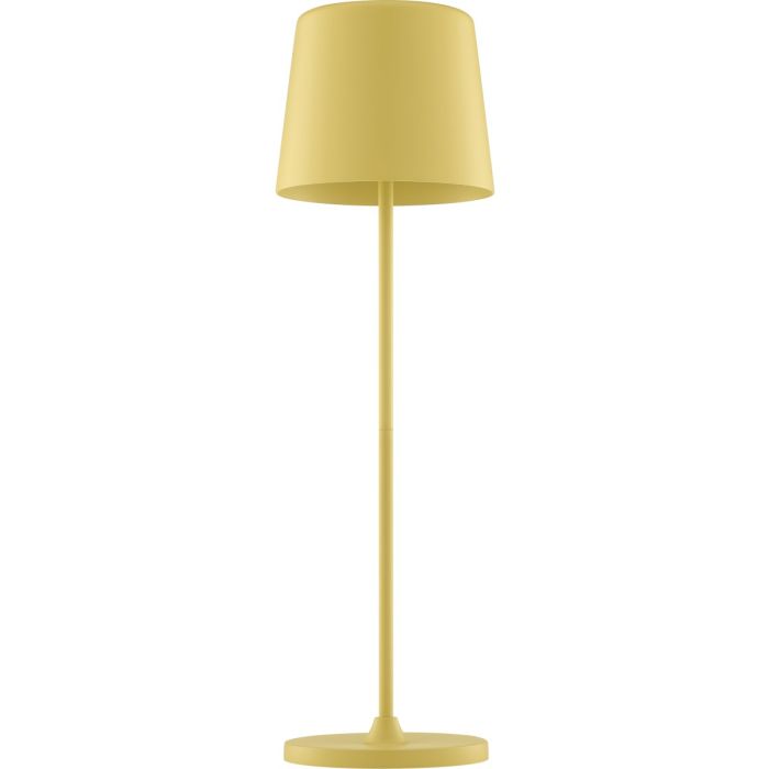 Brilliant Kaami gele tafellamp op batterijen voor buiten van 37cm hoog met geel metalen kapje