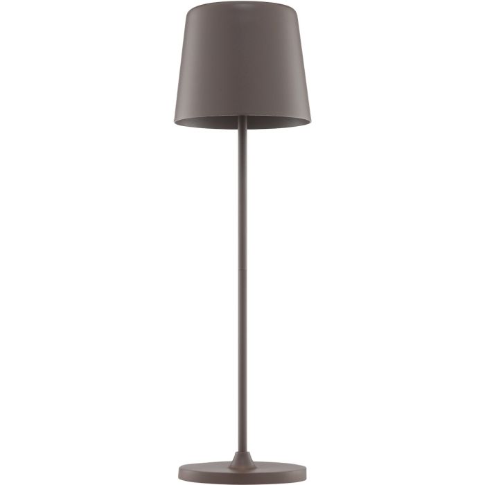 Brilliant Kaami koffiebruine tafellamp op batterijen voor buiten van 37cm hoog met geel metalen kapje