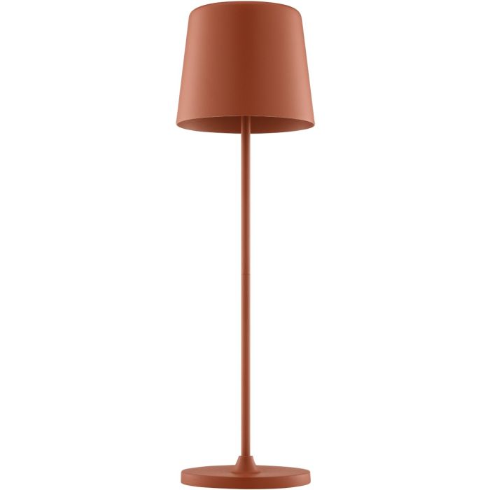 Brilliant Kaami terracotta kleurige tafellamp op batterijen voor buiten van 37cm hoog met geel metalen kapje