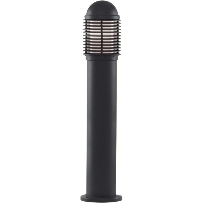 Searchlight Kiev 1082-730 zwarte paallamp met ronde kop en fijne lamellen voor de wit glazen kap