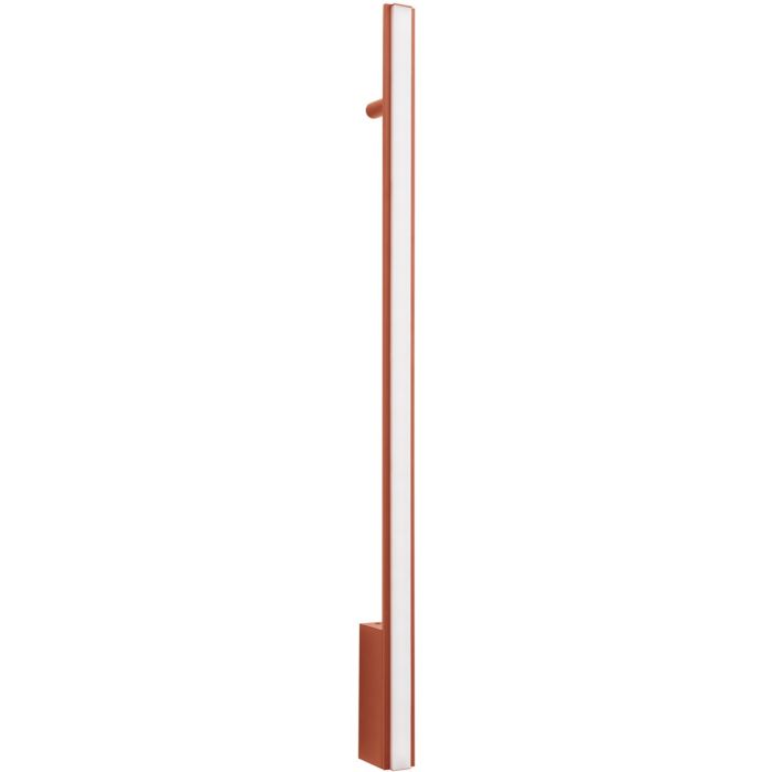 okerrood langwerpige wandlamp Lagom van 89 cm lang met LED unit over de gehele lengte