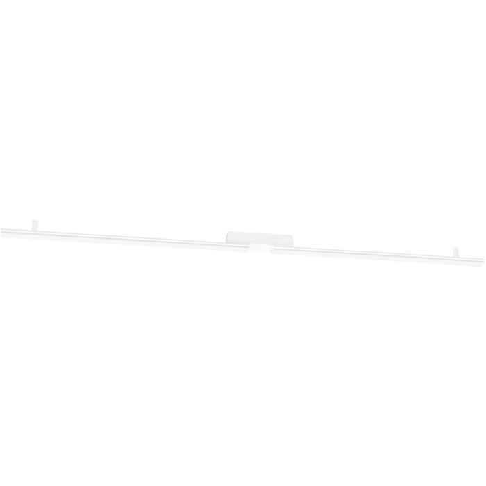witte langwerpige plafondlamp Lagom van 181 cm lang met kort in het midden onderbroken LED unit over de gehele lengte